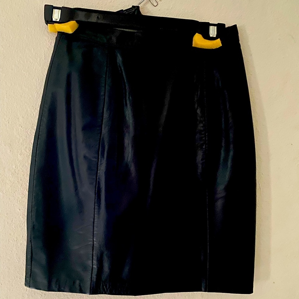 My d length real leather skirt.